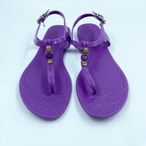 Coach Rubber Thong Sandals Purple 7 EUC